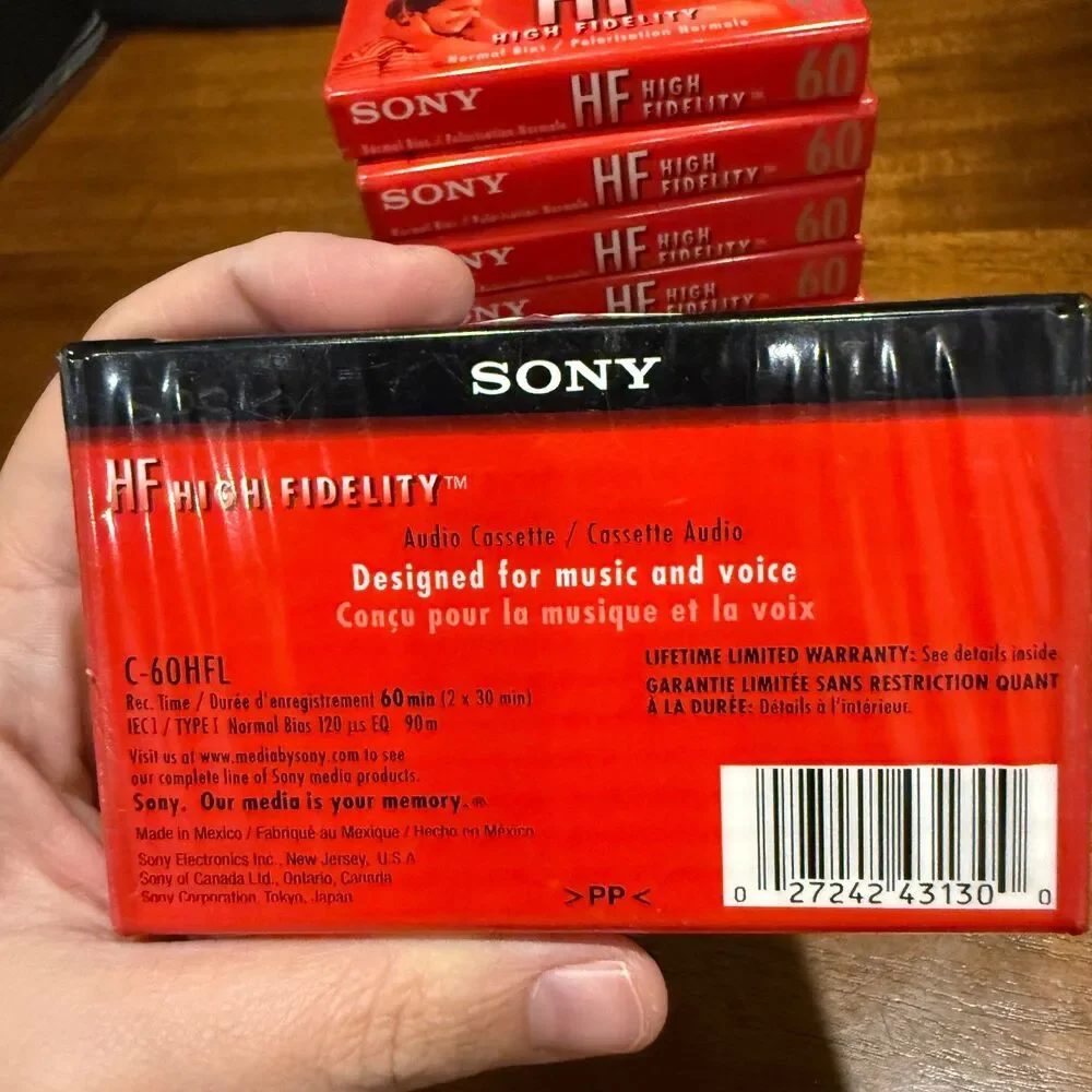 Lot of 8 NEW SEALED Sony HF 60 Audio Cassette Tapes 60 Min Normal Bias Type I Hi
